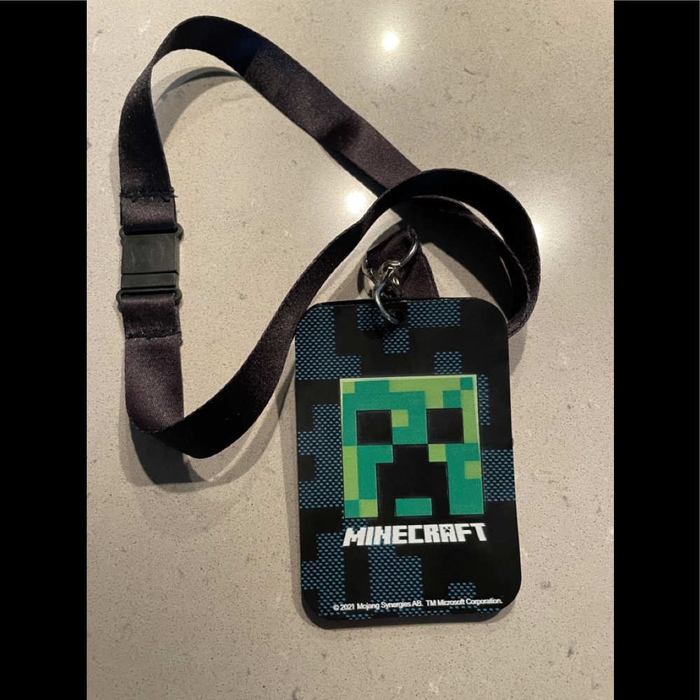 Minecraft ID Badge Lanyard Black